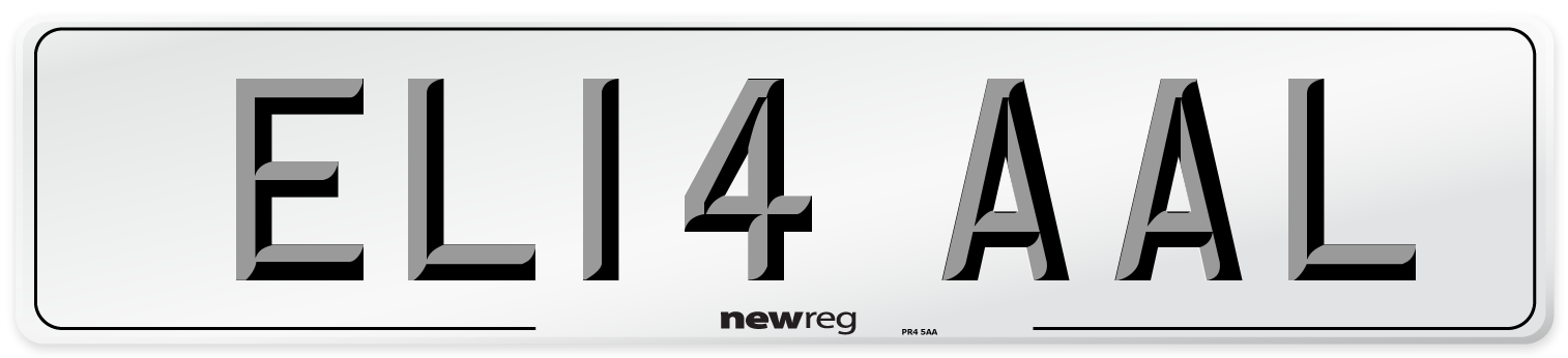 EL14 AAL Number Plate from New Reg
